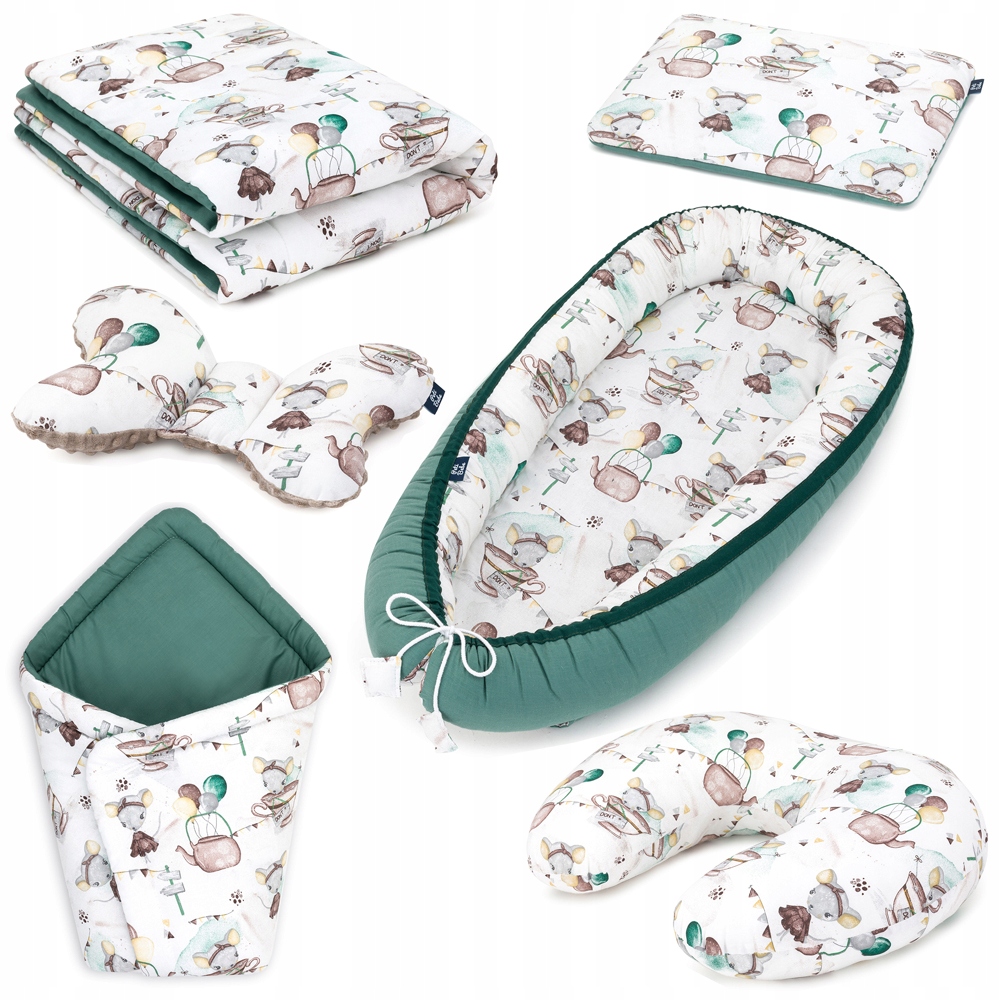 Zestaw 6w1 Średniaka: Kokon + Kołderka + Poduszka + Motyl + Rożek + Rogal -