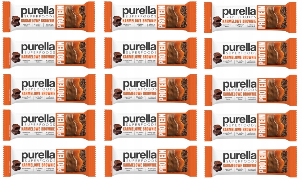 Levně 15 x 45 g Purella proteinová tyčinka karamelové brownie Karton
