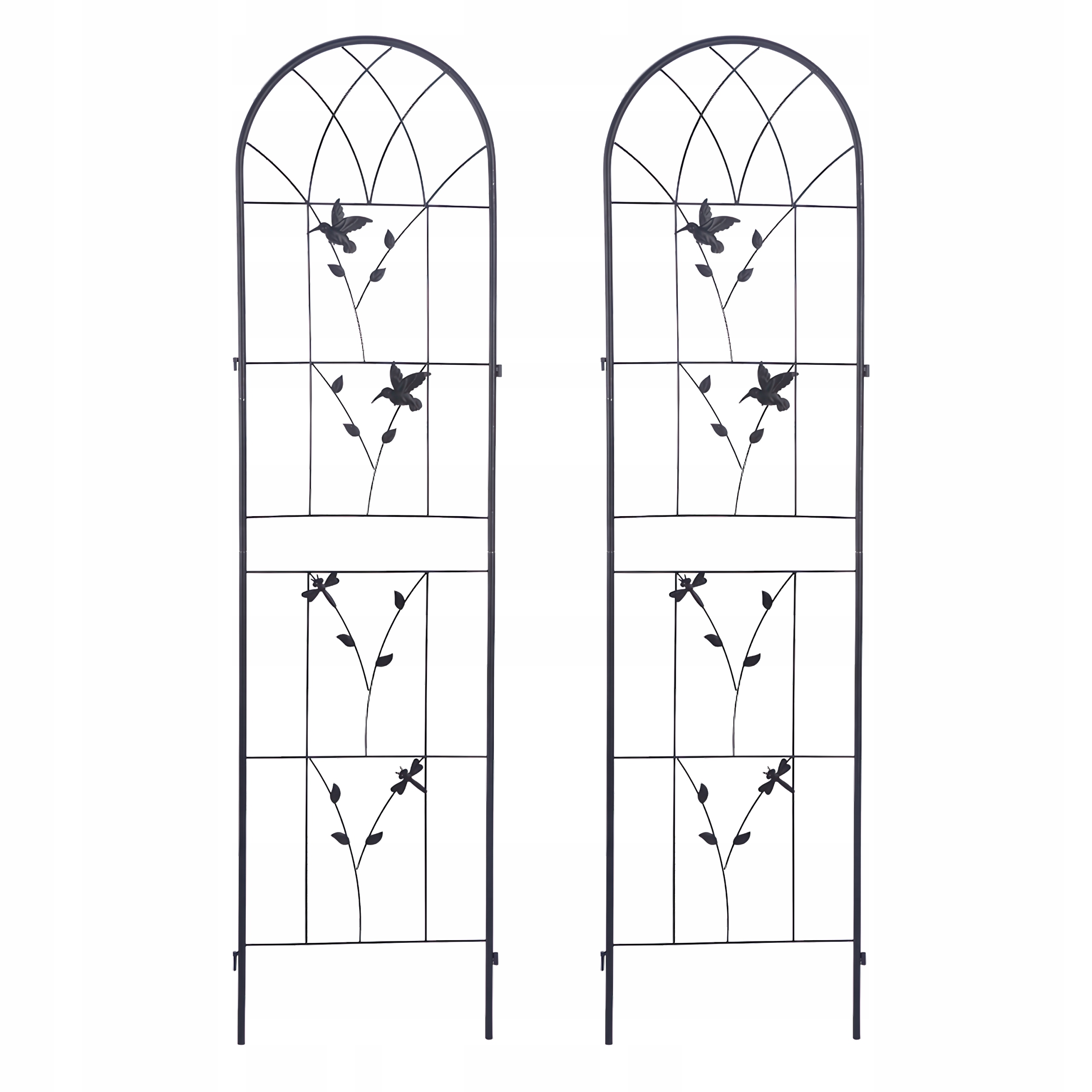 Sada podpěrek Trejáž zahradní kovová pro rostliny Květin 190x55 cm 2 ks