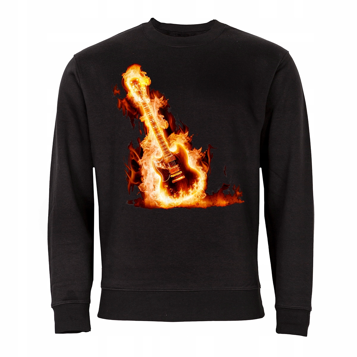 

Czarna Bluza Muzyczna Dla Muzyka Ognista Gitara