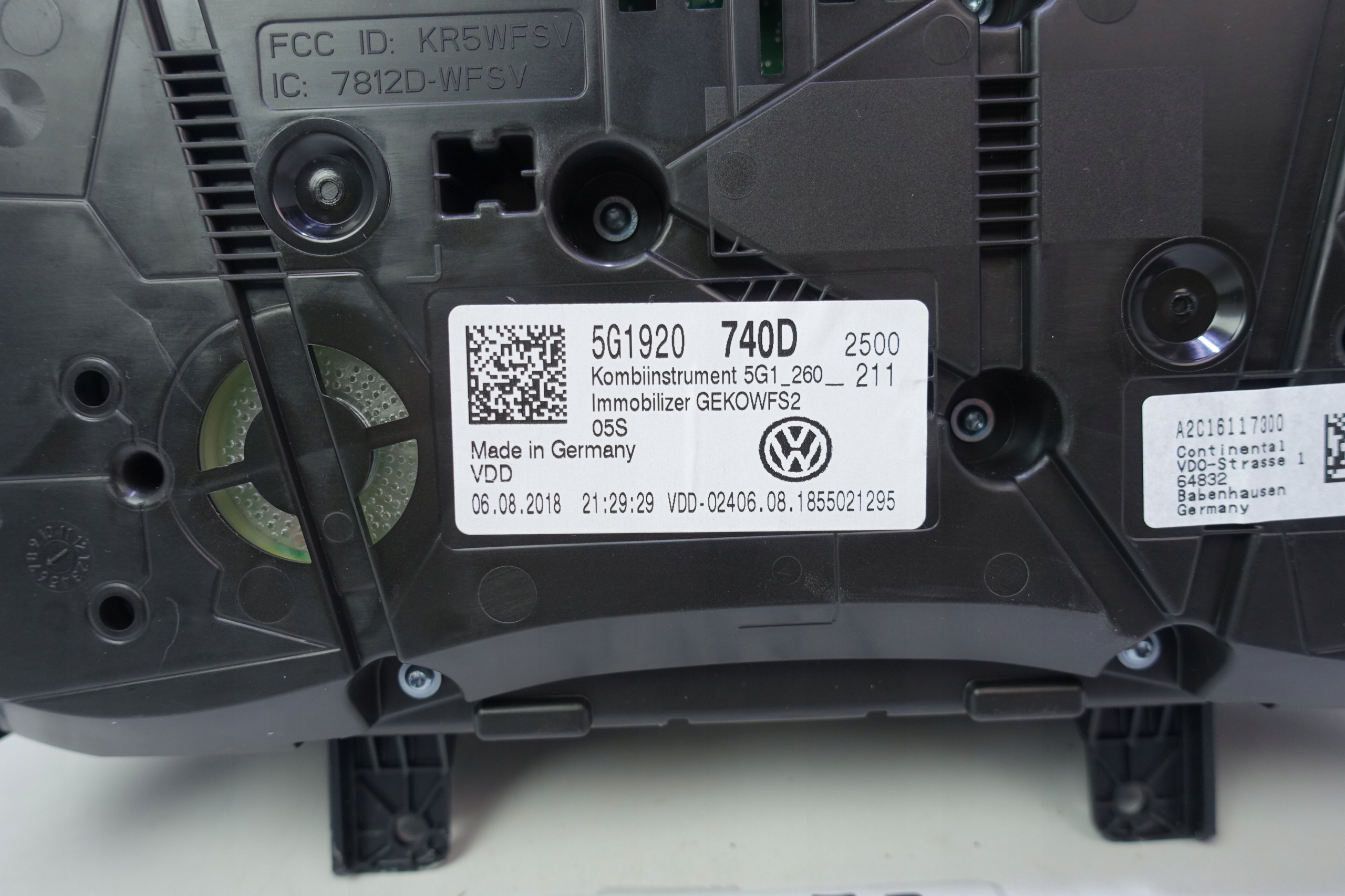 dials dials VW GOLF VII 7 5G 48488KM 5G1920740D
