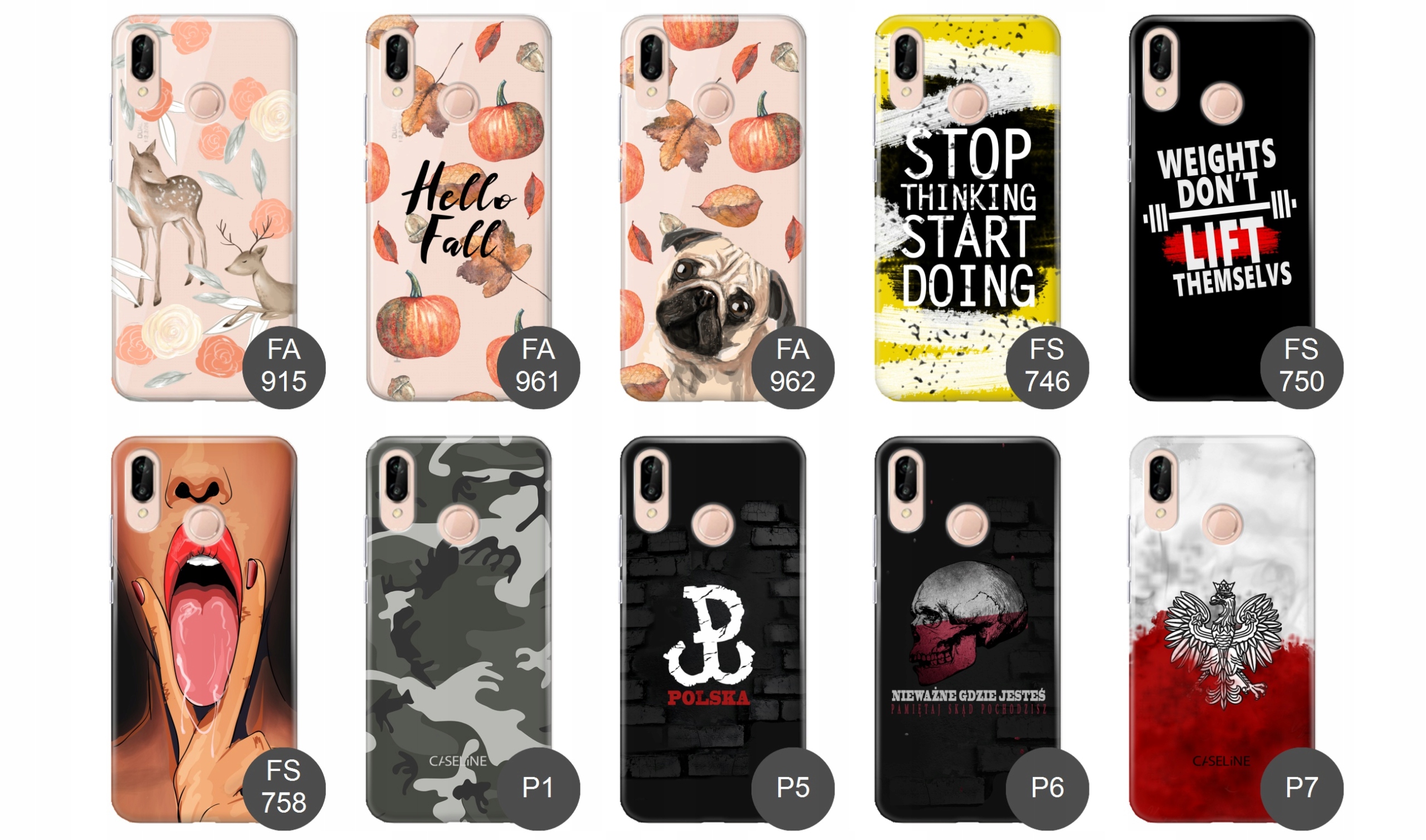 Etui do Huawei P20 LITE case guma wzory