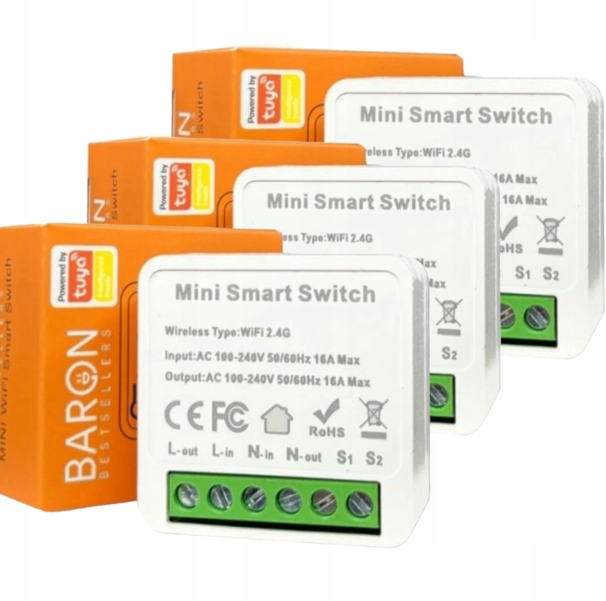 3x Przekaźnik Gniazdko Włącznik WiFi TUYA smart 16A