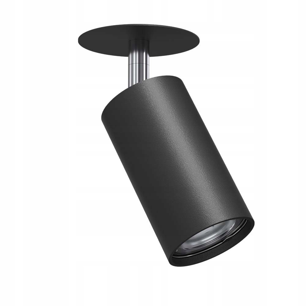 Zapuštěná bodová lampa pohyblivá černá chrom, kulatý reflektor Brosline
