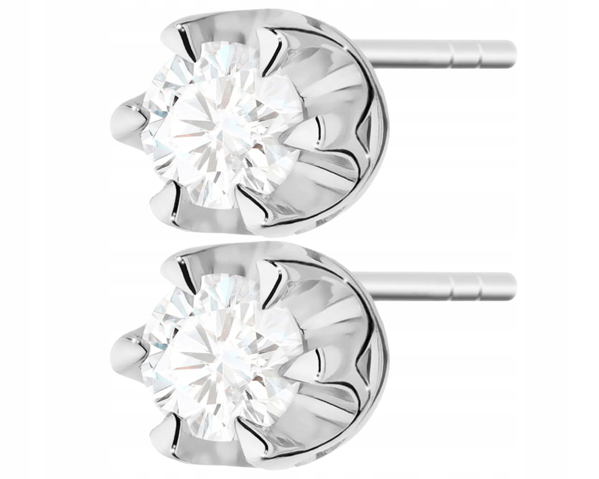 Bílé Zlato Náušnice S Laboratorním Diamantem Na Tyči Zlato 585