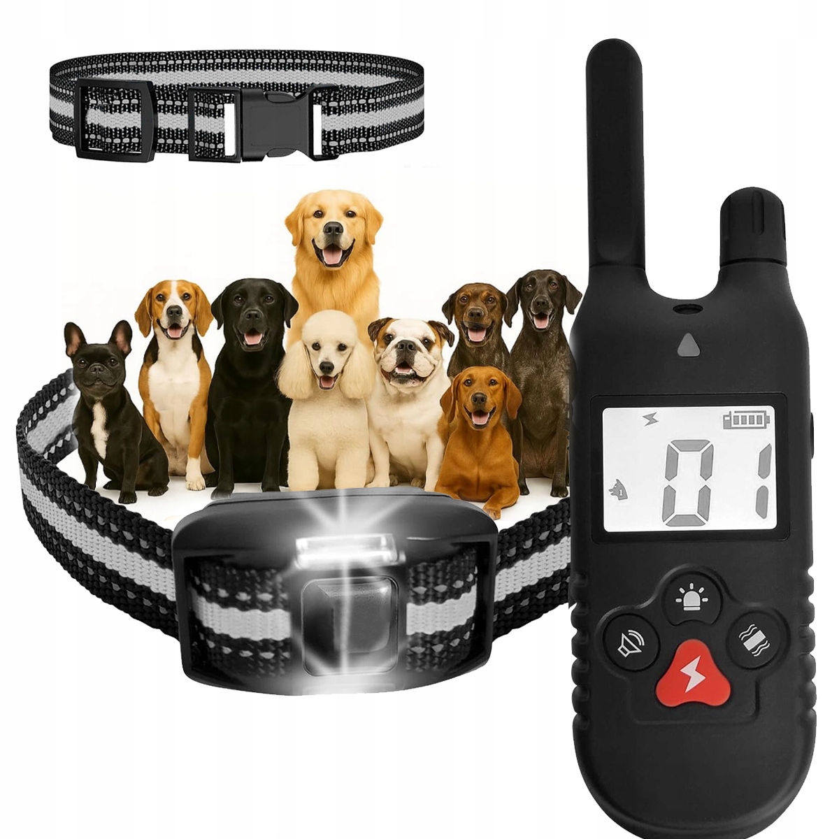 Levně Elektrický Výcvikový Obojek Pro Psa 1000 M, Voděodolný, Výcvikový Obojek Pro Psy Dálkové Ovládání