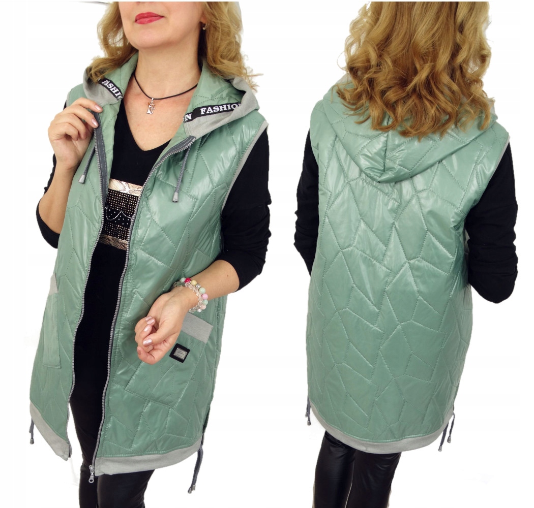 Kamizelka Pikowana Długa Bezrękawnik Pocket 46 3XL