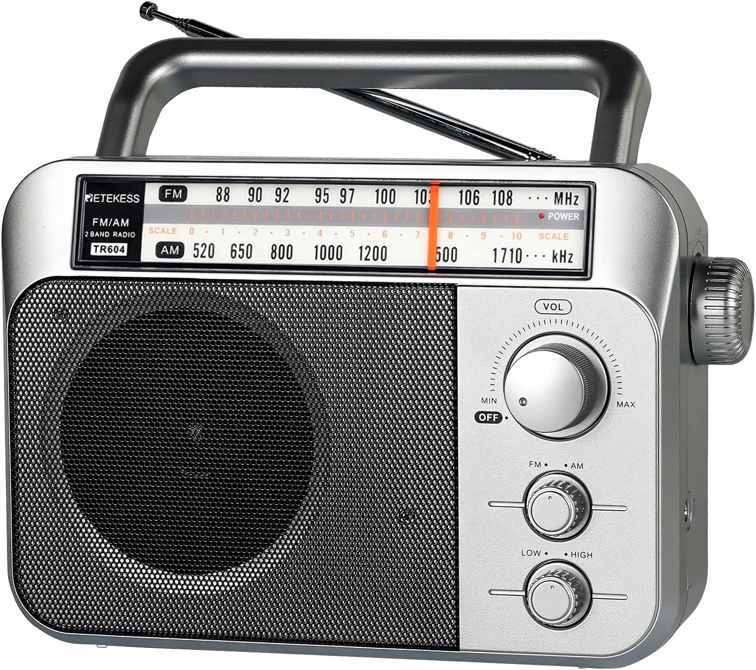 Síťové a bateriové rádio Am, Fm Retekess TR604