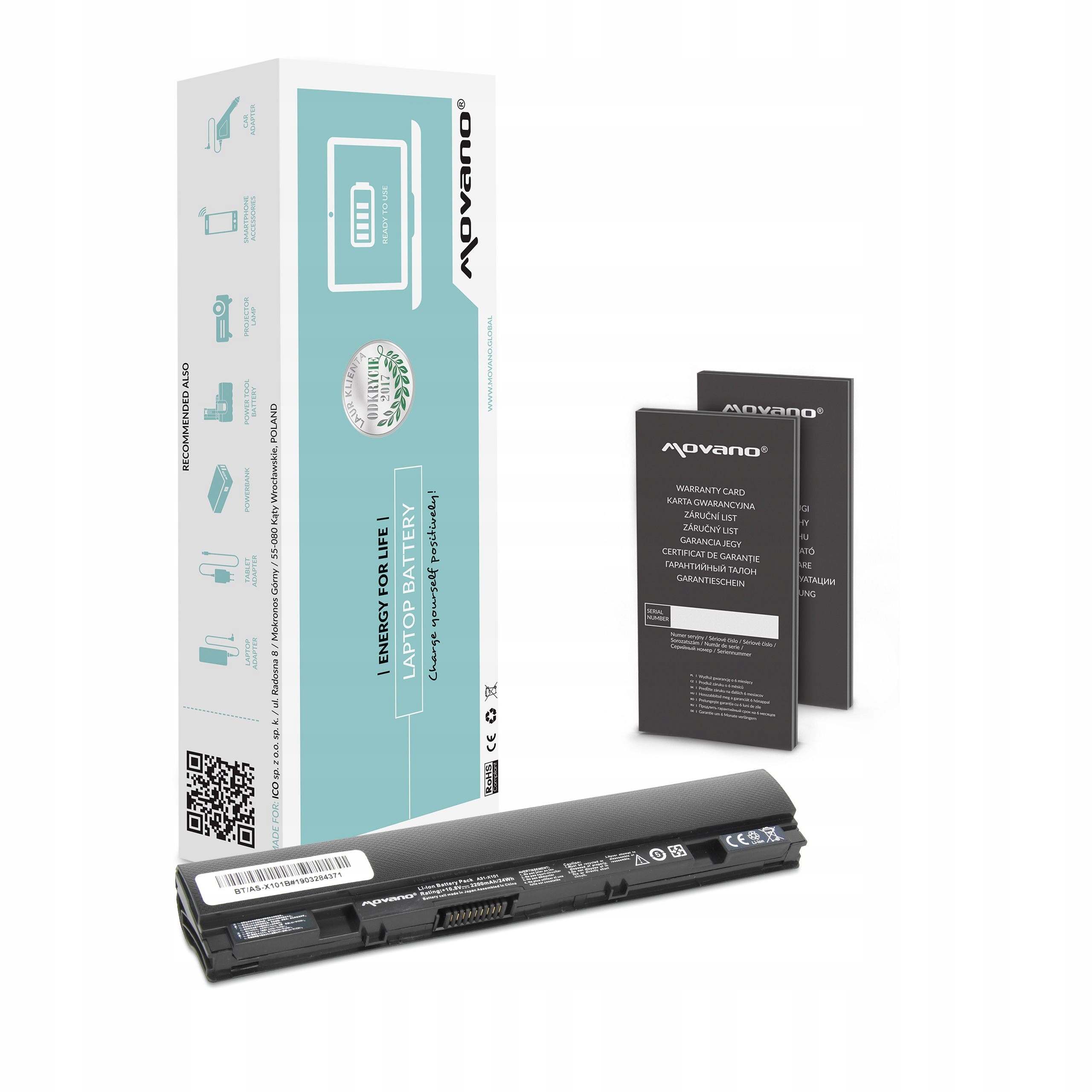 Baterie Movano pro Asus eee Pc X101 a31-x1012200mAh