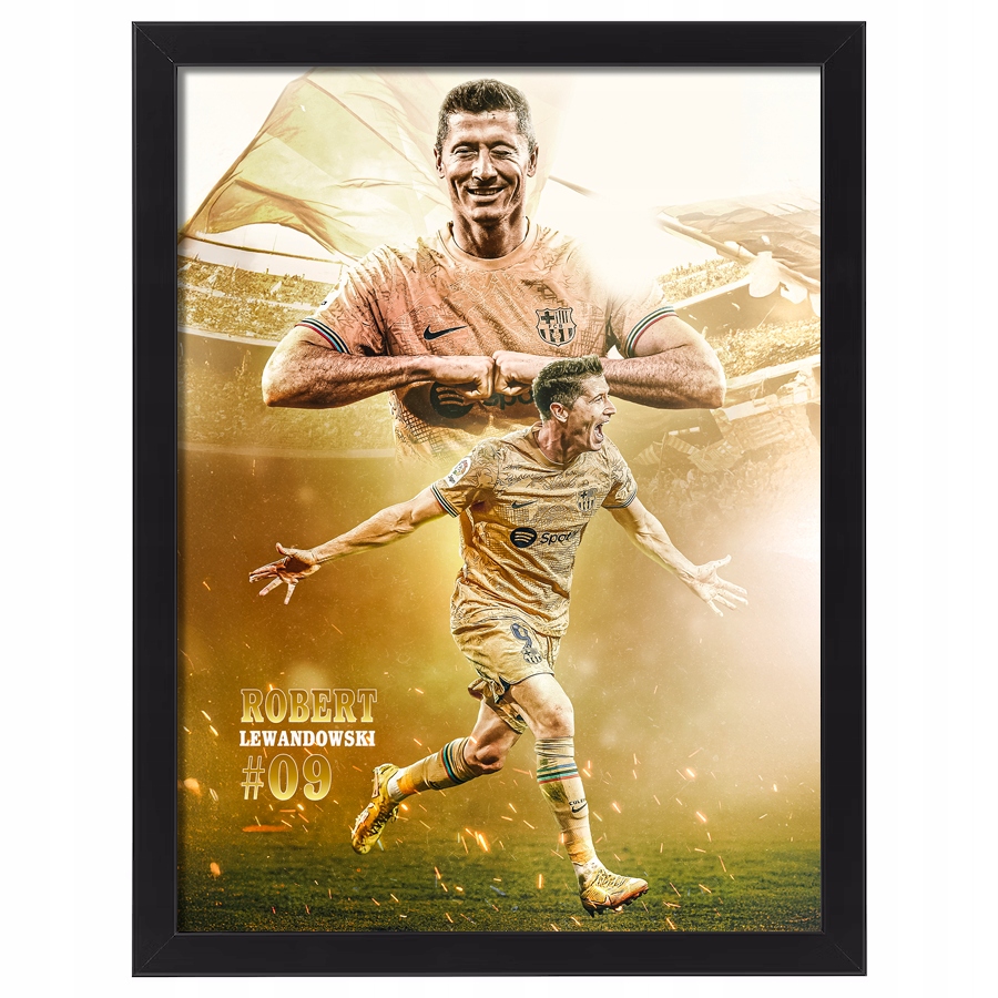 Obraz w ramce Robert Lewandowski Fc Barcelona 70x50 cm