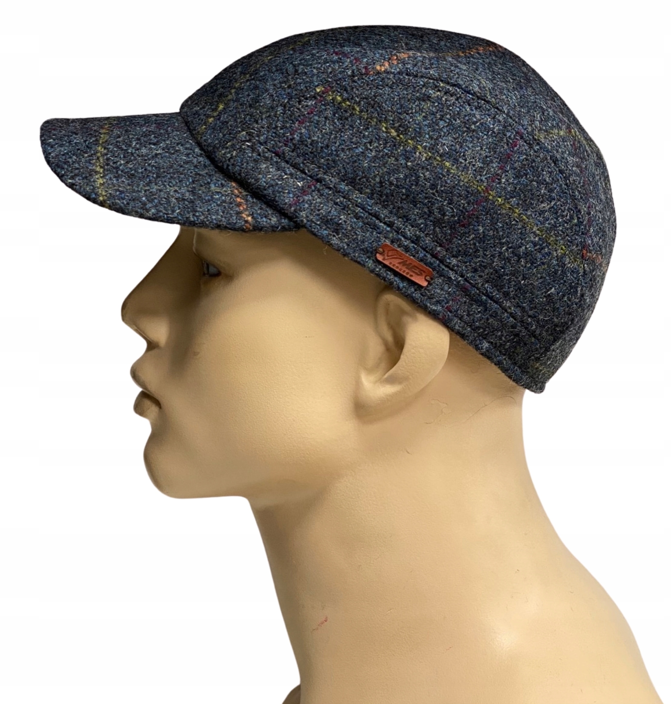 Meloun Sportovní vlněná kšiltovka baseballová 57 cm, kostkovaná, zimní jaro