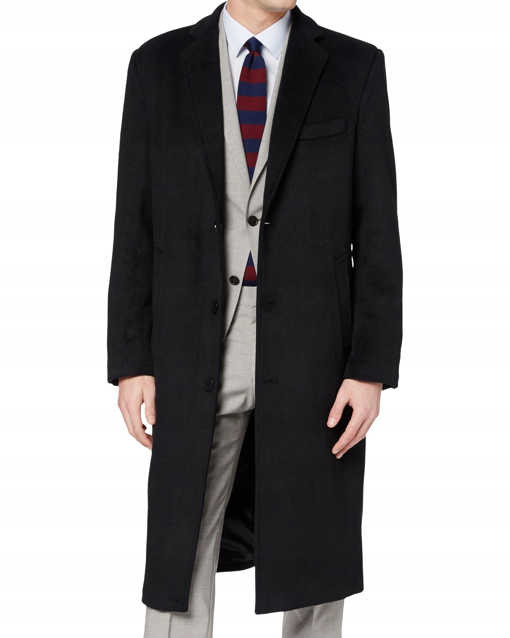 The Platinum Tailor Pánský Kabát Černý Vlněný Klasický 50 7BA