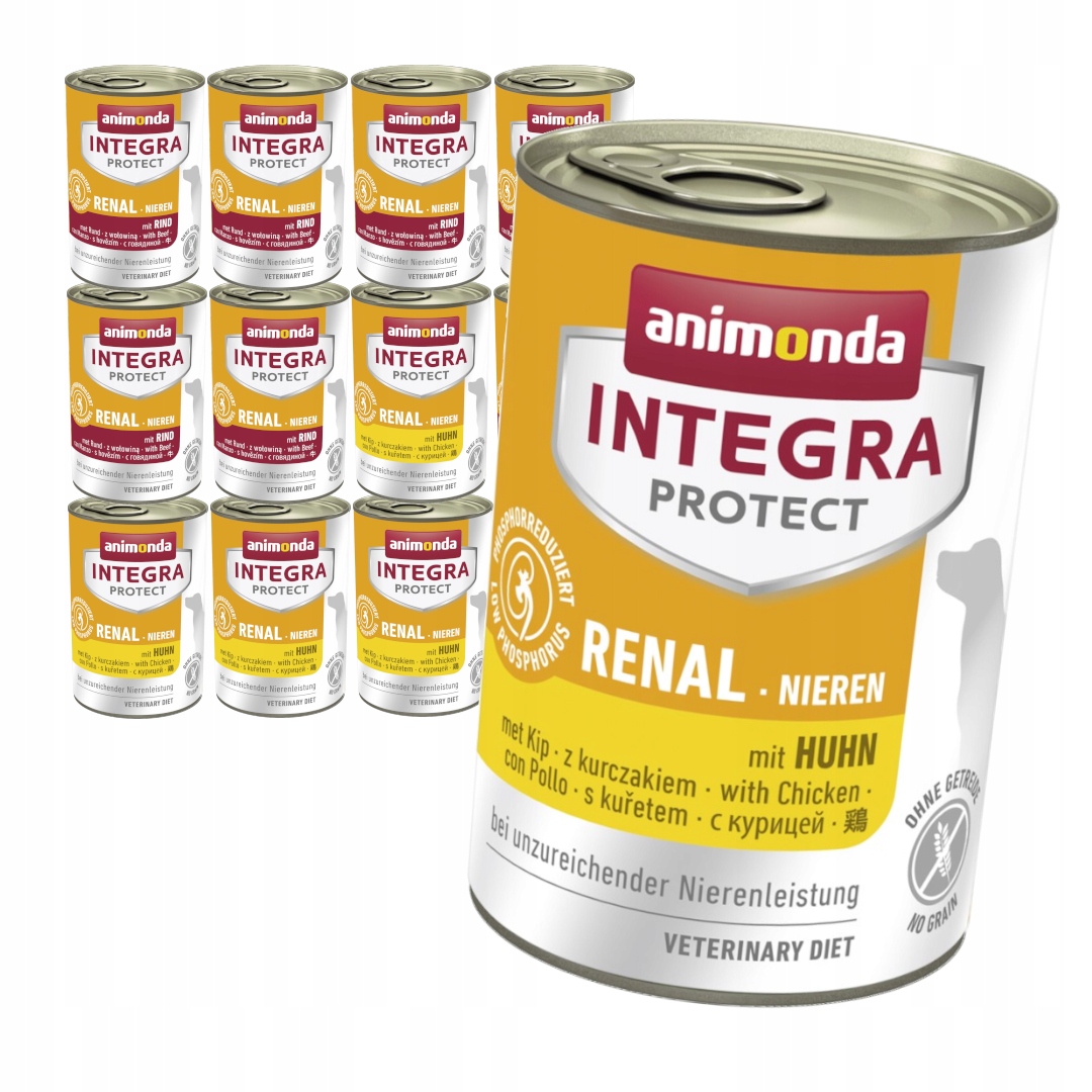 Levně Animonda Integra Protect Renal 12x400g Vlhké Krmivo pro psy Kuřecí hovězí maso