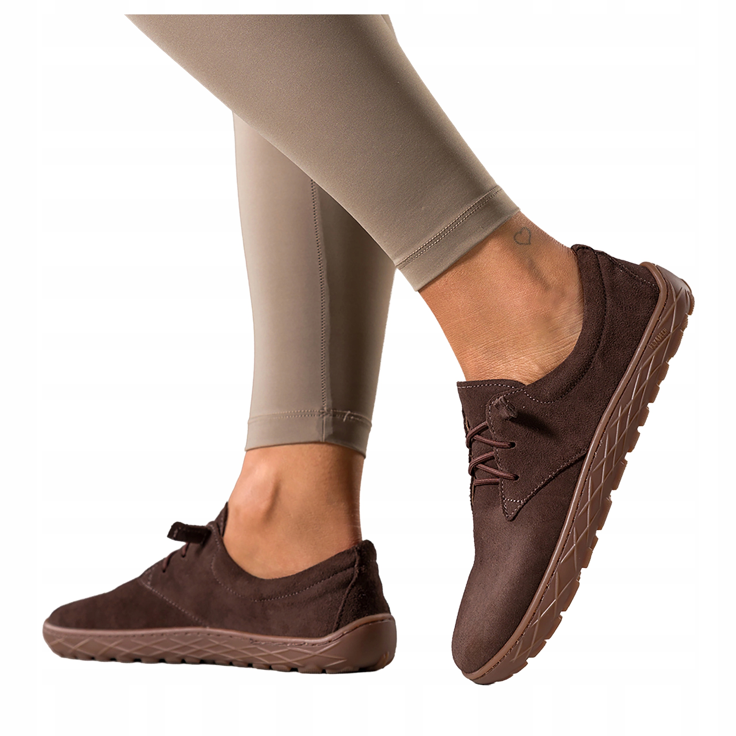 Boty Barefoot Čokoládové Dámské Módní Elastické Šněrovací Kožené vel. 39