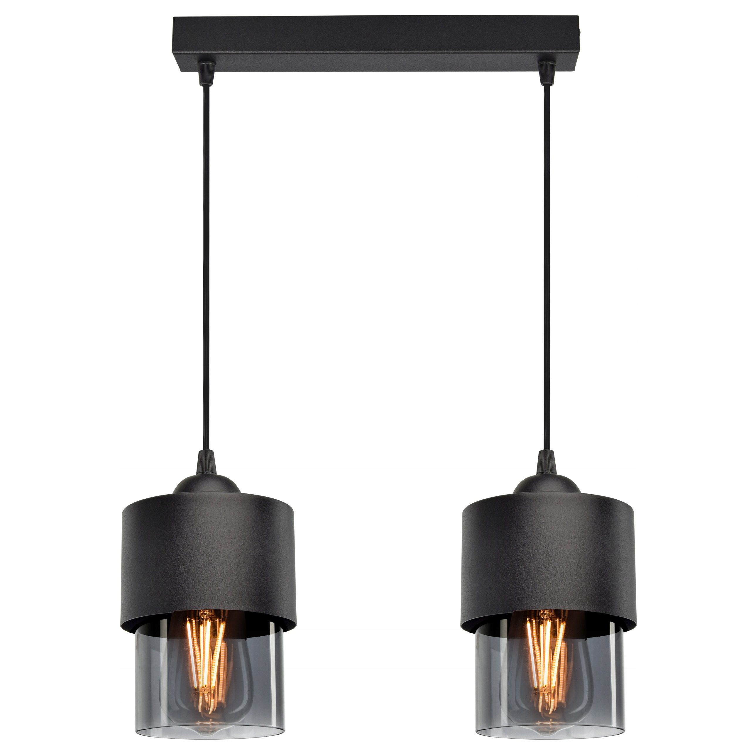

Lampa Wisząca Żyrandol Klosze Metal Szkło Grafit