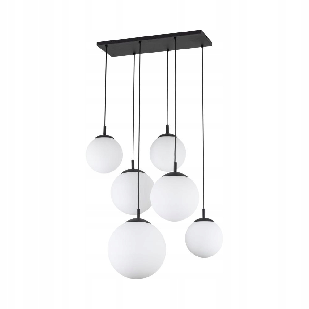 Veľká priestorová závesná lampa s bielymi sklenenými guľami Esme 4793 Tk Lighting