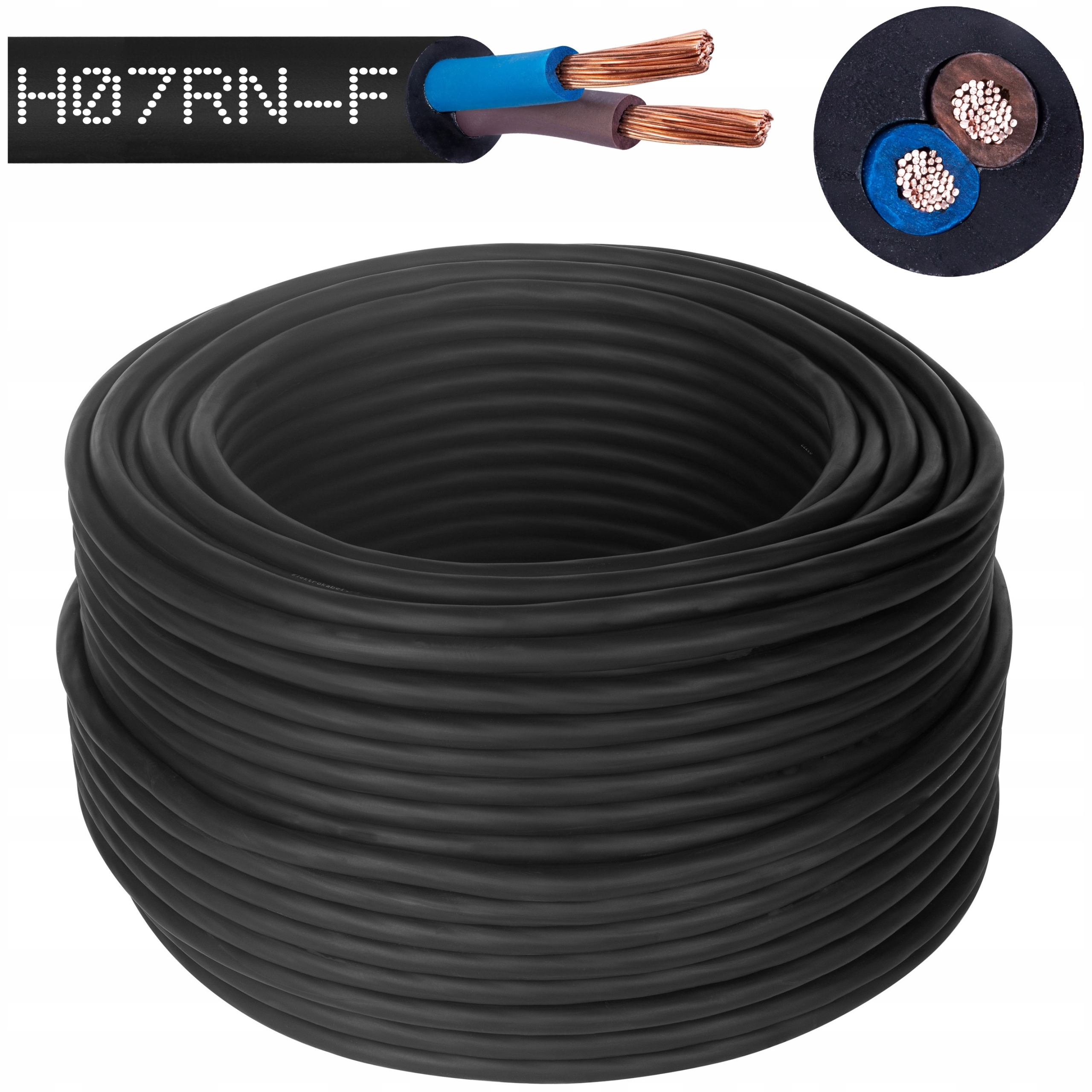 Kabel przewód gumowy Onpd 2x1mm2 H07RN-F 450/750V linka Elektrokabel 50m