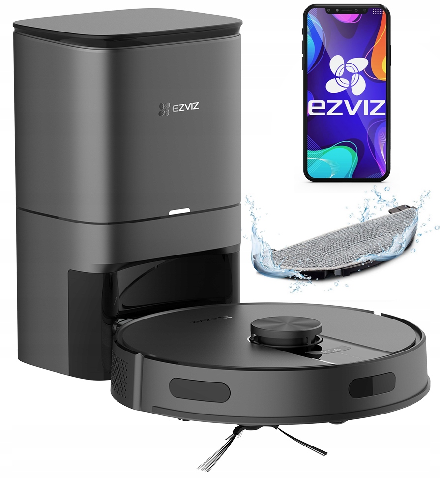 Robot Sprzątający Odkurzacz Ezviz RE4 Plus Black Zmywający Mopujący 4000Pa