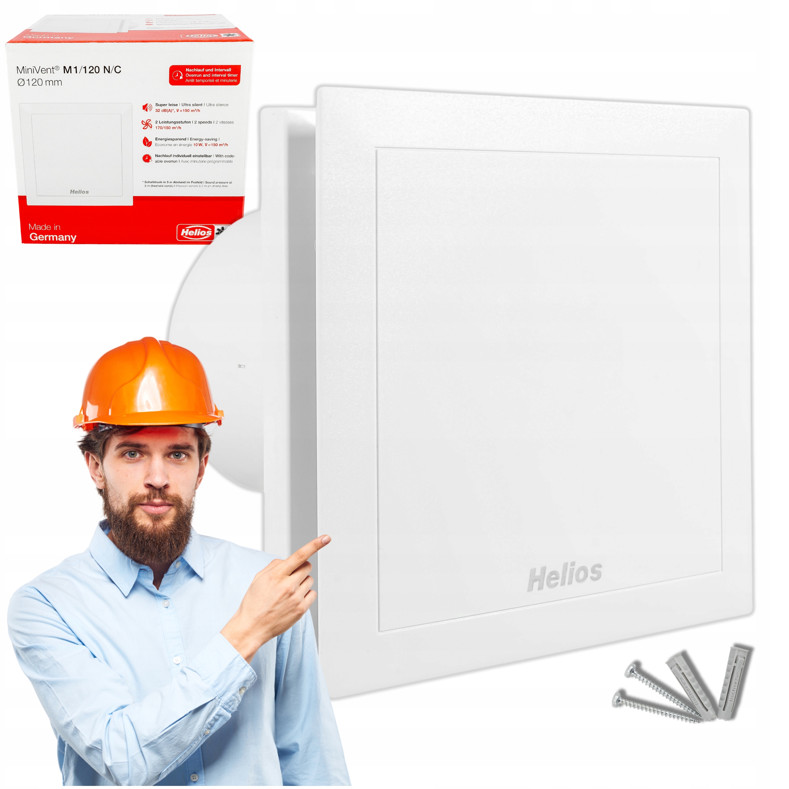 Kúpeľňový ventilátor Helios M1/120 Nc Interval