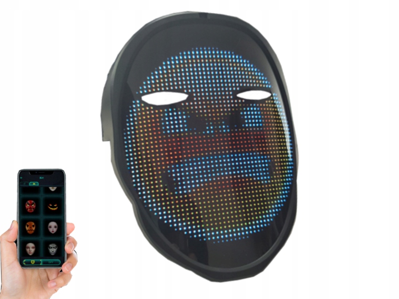 

Maska Z Podświetleniem Led sterowana Smartfonem