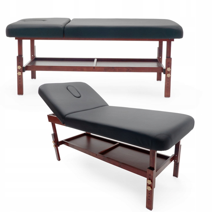 Stół Łóżko Masażu Leżanka Drewniany Dwusegmentowy Regulowany Drewno Pianka