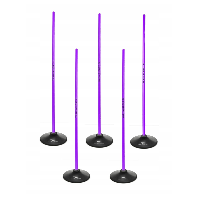 Slalomová překážková dráha 5x100 cm s hůlkami základna 1,5 kg fialová