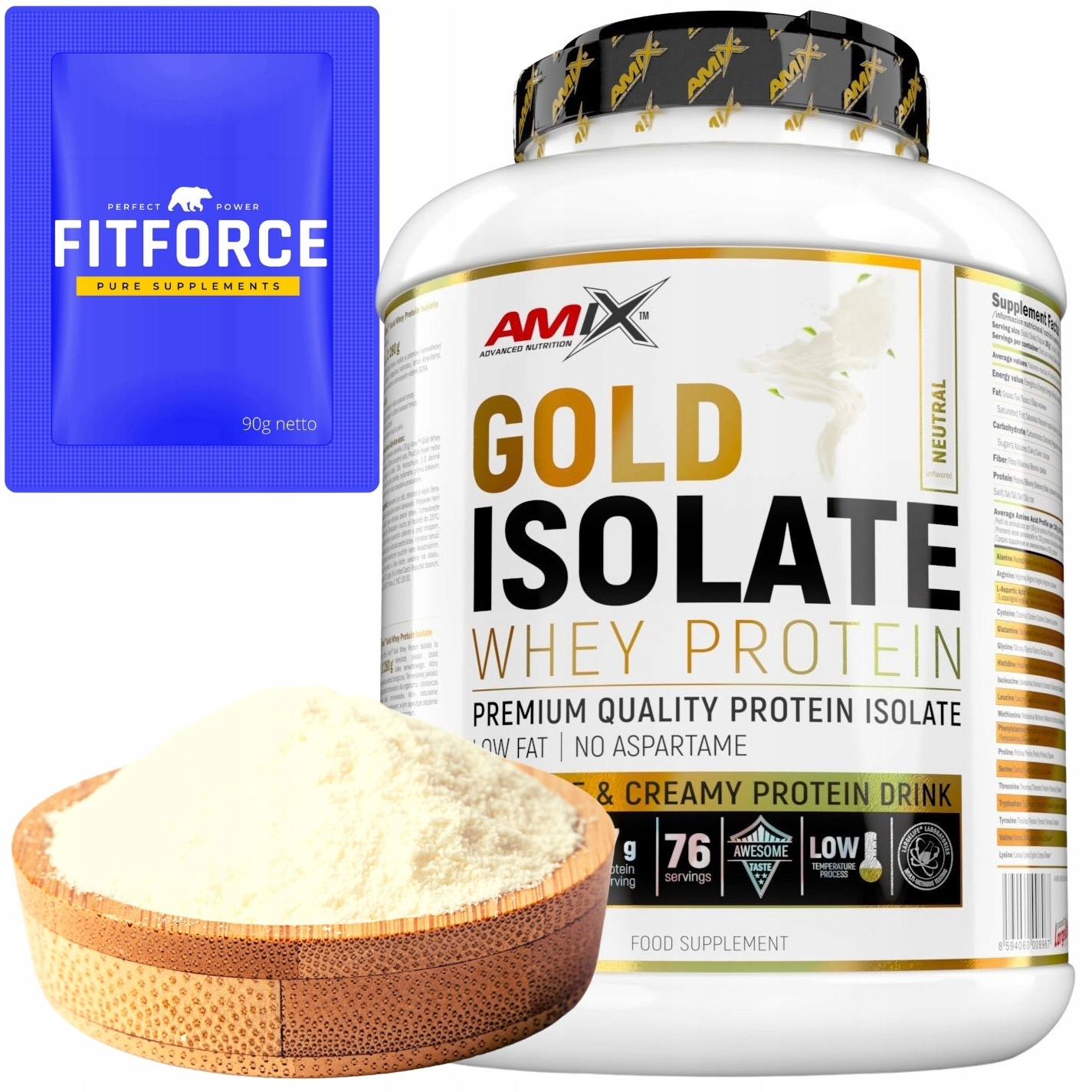 Bílkoviny Izolát Přírodní 2280g 90 Nízká teplota Protein