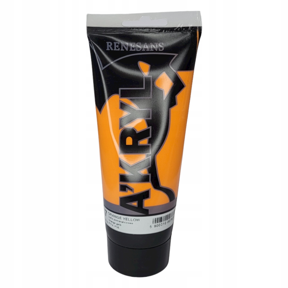 Farba akrylowa 200ml, żółć pomarańczowa, Renesans, Kolor Odcienie żółtego i złota
