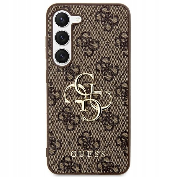 Guess 4G Big Metal Logo GUHCS24L4GMGBR do Samsung Galaxy S24 Ultra Brązowy
