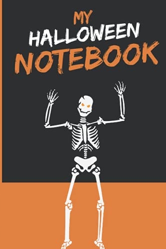 Papers, Abdele ATIFI Black and Orange Skeleton Spiderwebs Halloween NOTEBOO