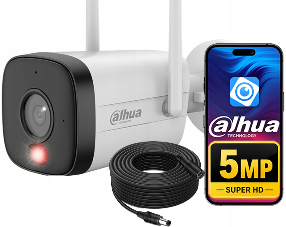 WiFi 5MPx kamera Dahua IPC-HFW1539DTK1-SAW-IL Detekce Slot Sd kabel 10 m