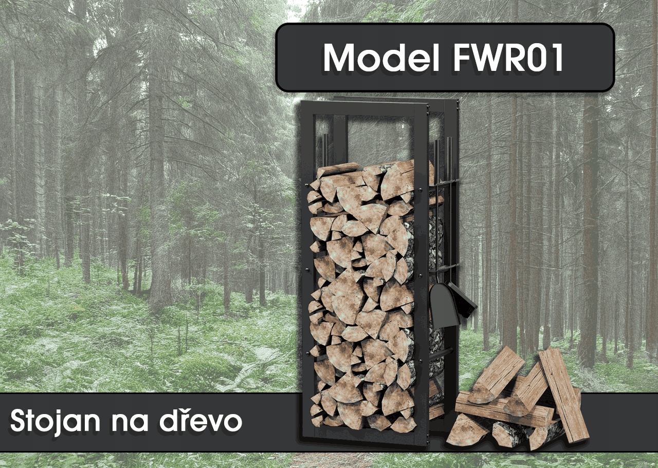 Stojan na dřevo FWR01, 100 x 40 x 25 cm