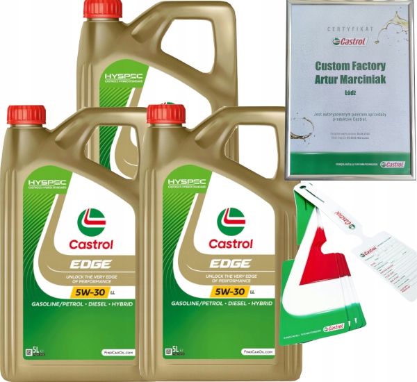 CASTROL EDGE 5W30 LL 15L TITANIUM FST LL-04 VW 504 00/ 507 00 + ZAWIESZKA