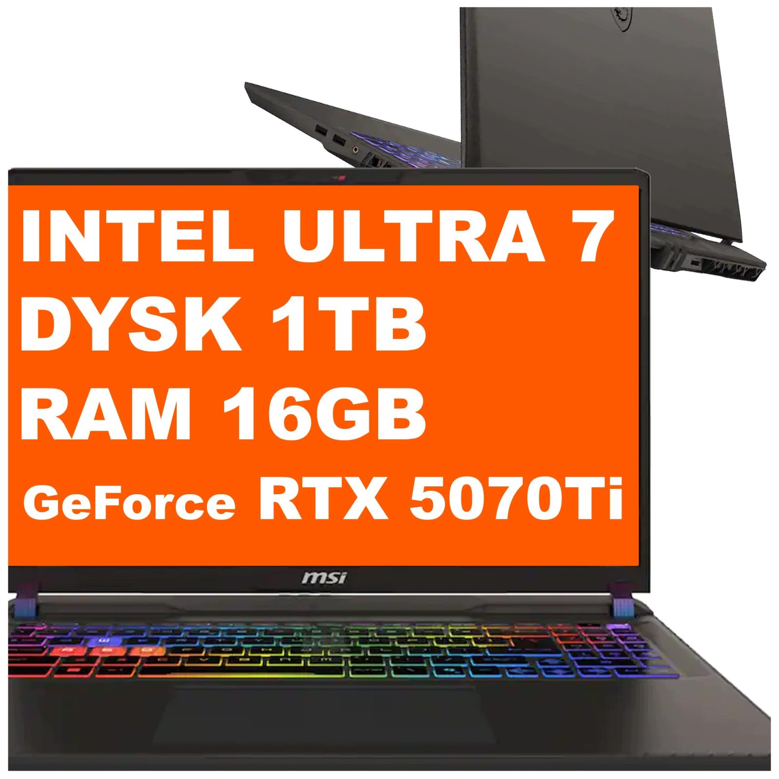 Laptop Msi Vector 16 Hx Ai Ultra 7 16GB 1TB Rtx 5070Ti 16" Hd+ Win11 Czarny