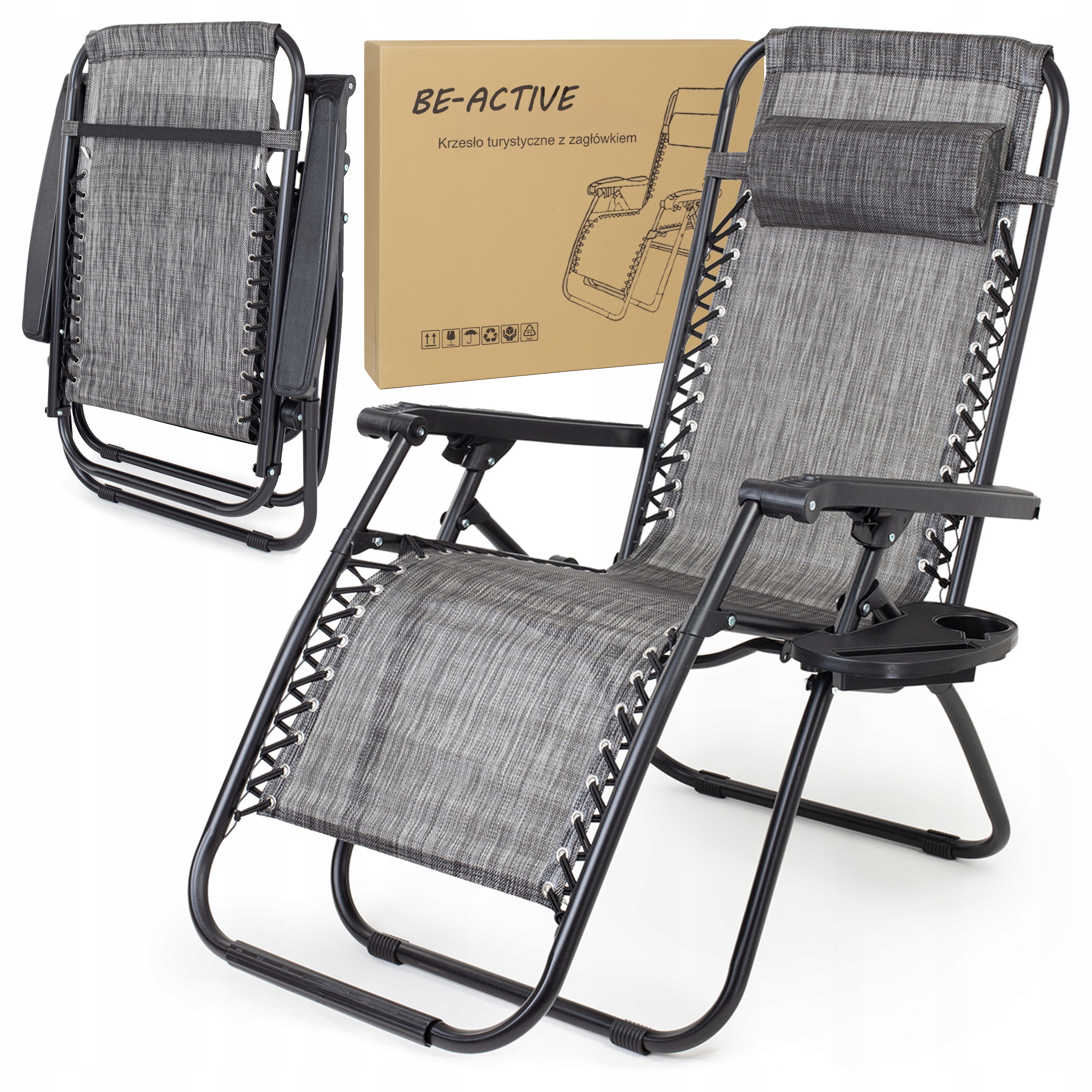 Leżak Ogrodowy Plażowy Składany Fotel Turystyczny Krzesło Zero Gravity