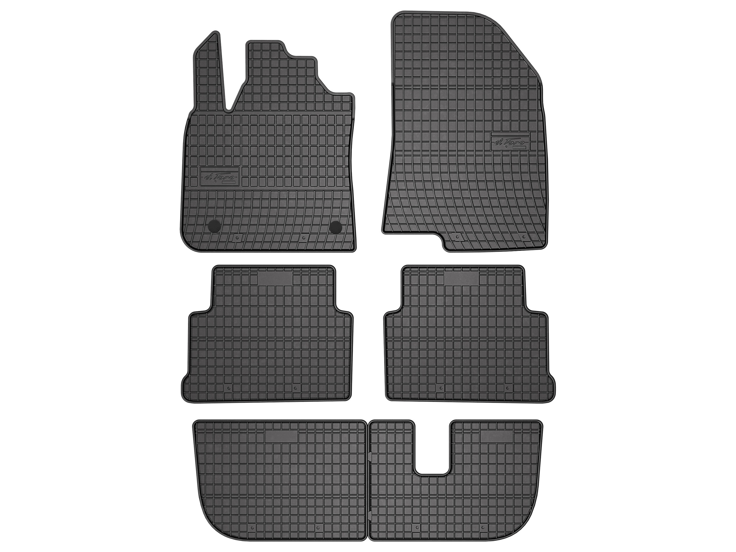 Dywaniki gumowe do Dacia Jogger od 2021 7-os. komplet 6 szt. SolidPRO rant