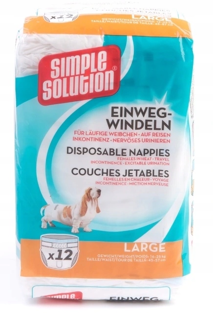 Levně Simple Solution Plenkové kalhotky pro psy L 12 ks