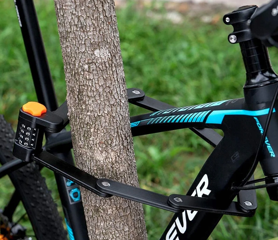 ZAPIĘCIE ROWEROWE DO ROWERU SKŁADANE BLOKADA SZYFR UTWARDZANA STAL Stan opakowania oryginalne