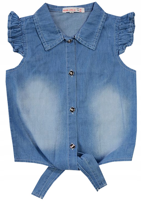 

Elegancka Bluzka Jeansowa Wiązana 4 H302F
