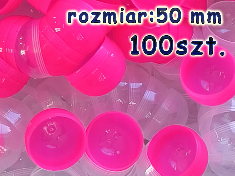 Kapsuła pusta 50 mm Różowa Róż 100szt piłka kapsuły do losowania loteria