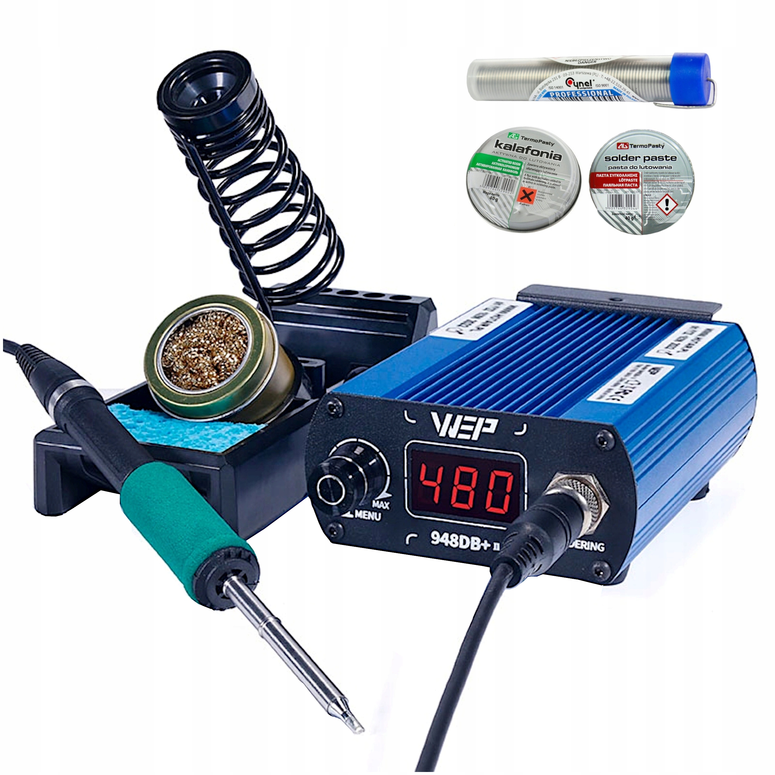 Stacja lutownicza Hotair Wep 948DB+II 75W T12 Cyna Pasta