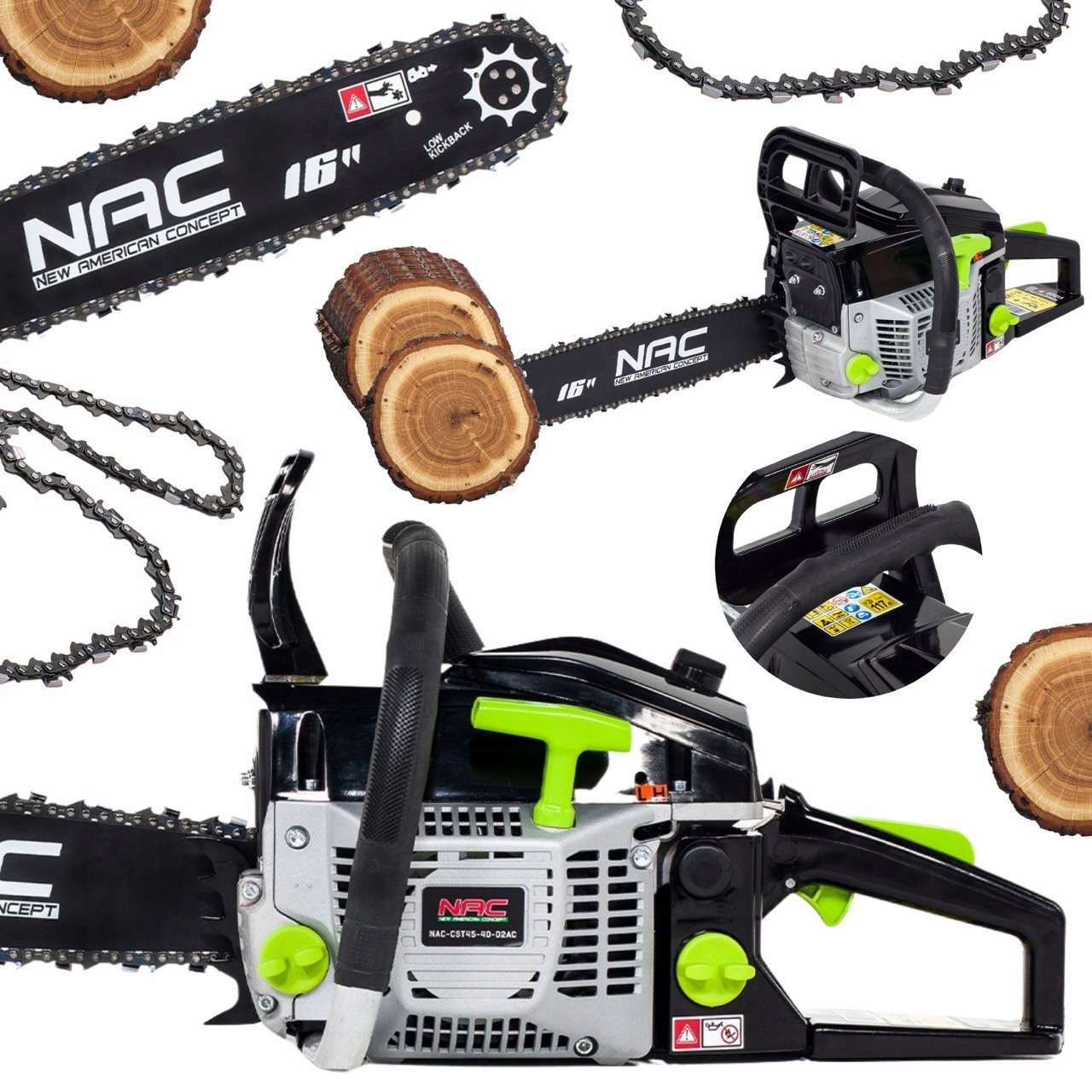 Piła Łańcuchowa Spalinowa Nac CST45-40-02AC 16" 45CM3 1,8KW Low Kick Back