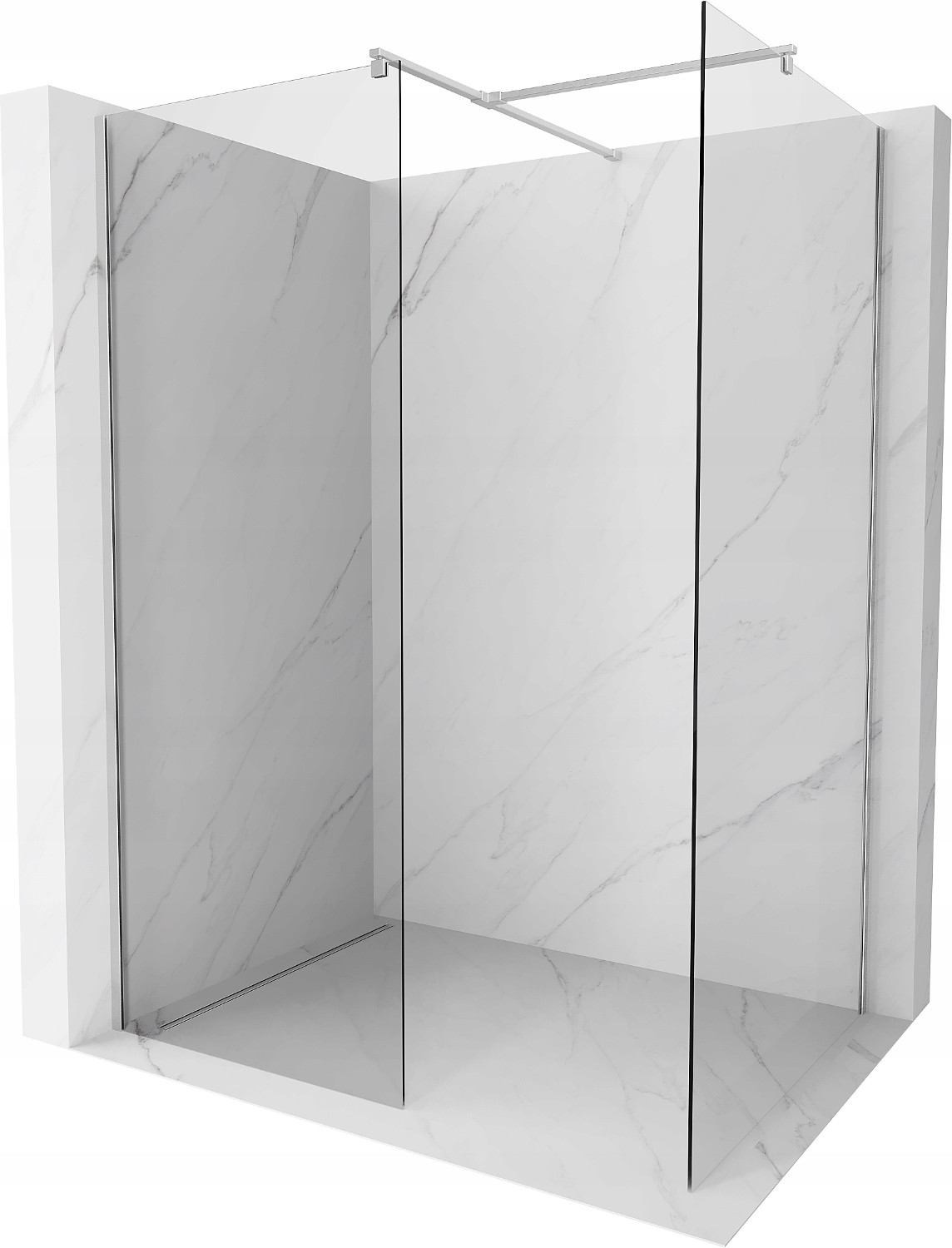 Mexen Kioto Ścianka Prysznicowa Walk-in 120X110 Transparent Chrom