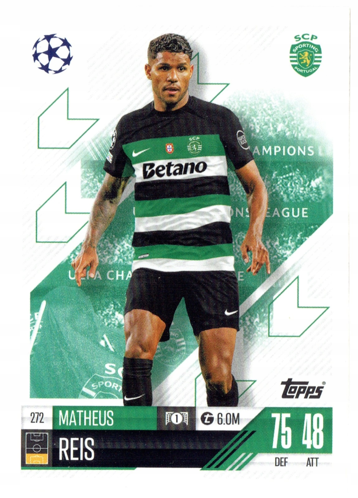 Topps Match Attax 2024-2025 Base Card 272 Matheus Reis Sporting