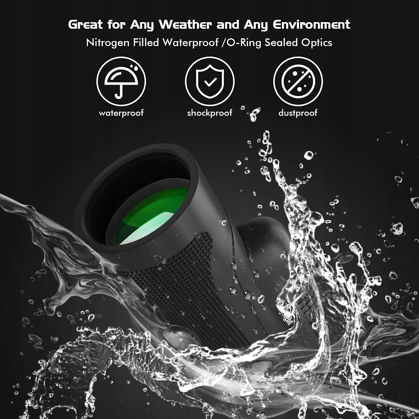 Monokulární dalekohled Docanio 10 s zoomem, okulár BAK4 s vysokým rozlišením Fmc