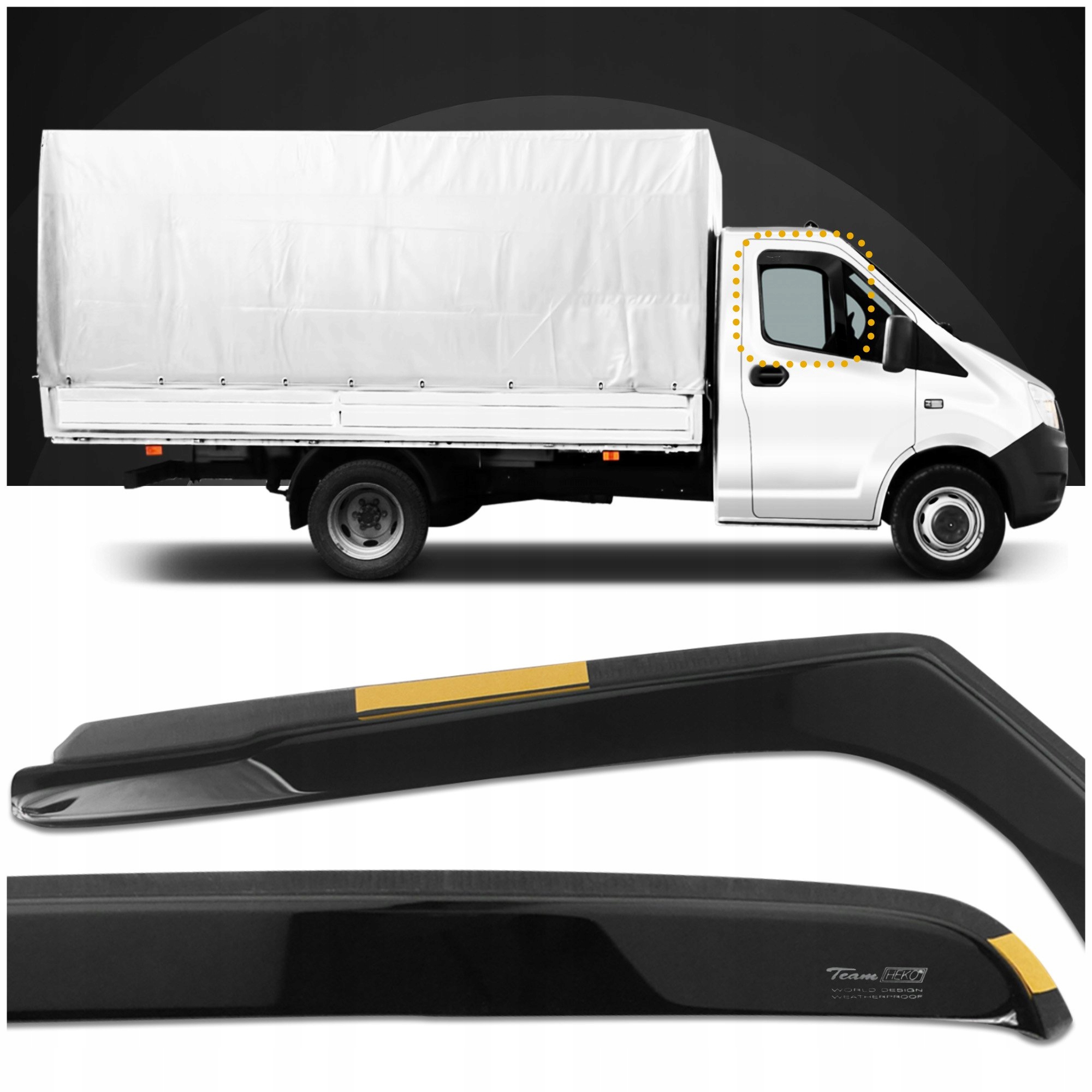 Deflektory krytu bočných skiel Heko pre Iveco Daily II 1999-2014 2 ks