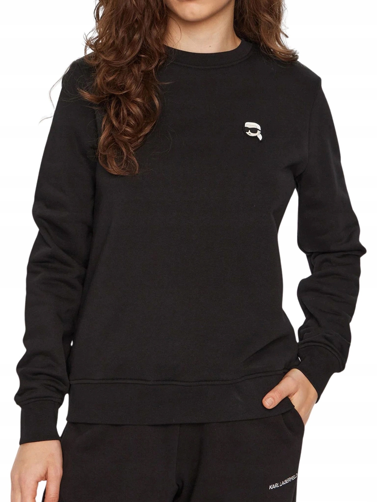 Karl Lagerfeld mikina bez kapuce Ikon Patch Sweatshirt velikost M
