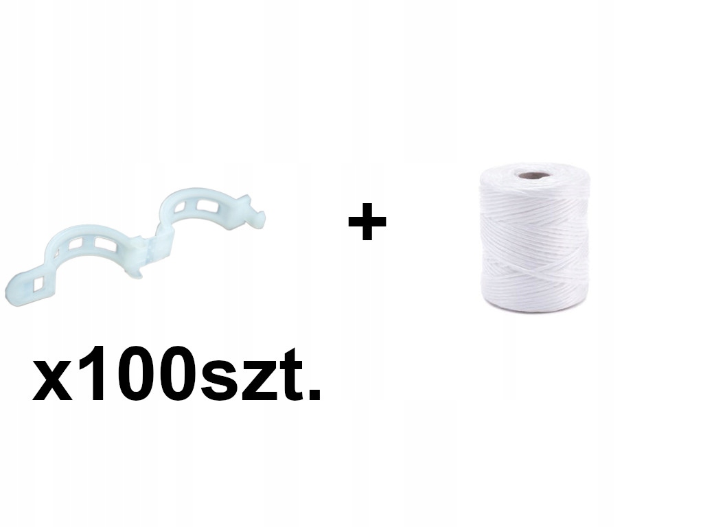 

Klips zapinka do łodyg 100 sztuk +sznurek120m/250g