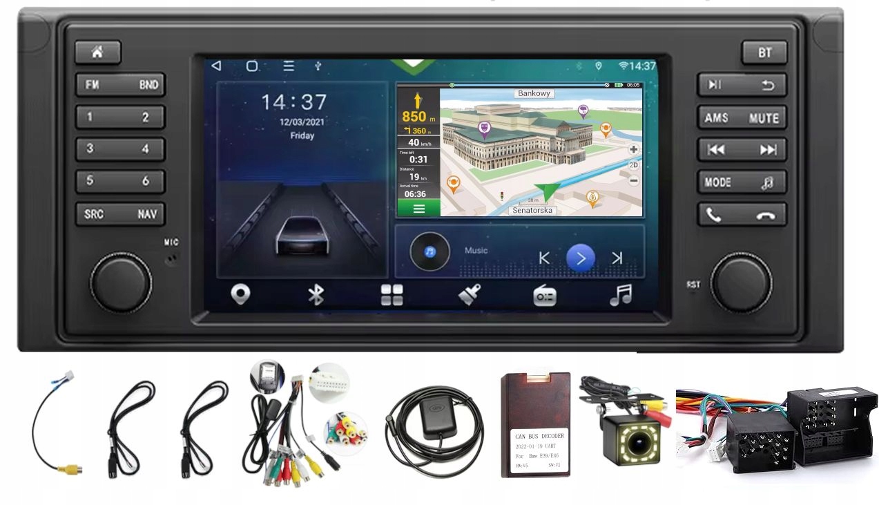 Radio Gsp Android Bmw E39 1996-2003 Carplay 4/64GB Modem Sim Kamera