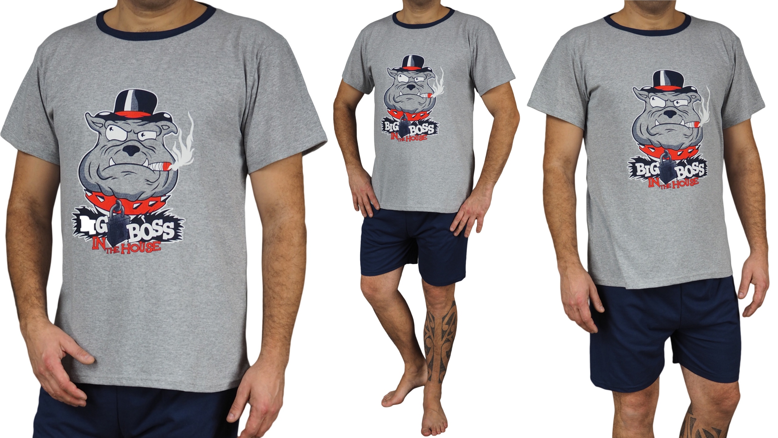 PIŻAMA MĘSKA 4XL bawełna BIG BOSS prezent SZORTY Marka inna